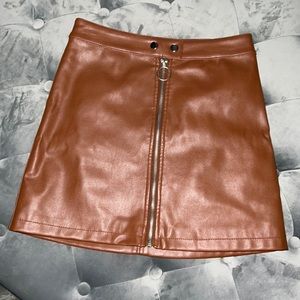 Faux leather skirt